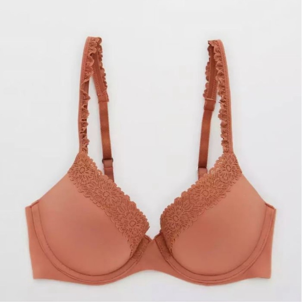 NWT Aerie Real Sunnie Demi Push Up Blossom Lace Trim Bra